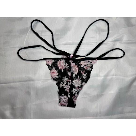 Victoria's Secret pink size large string black and pink lace - Picture 5 of 9